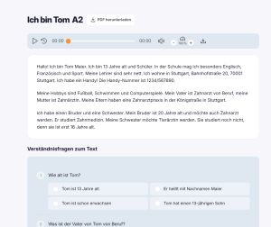 Screenshot esercizi di lettura